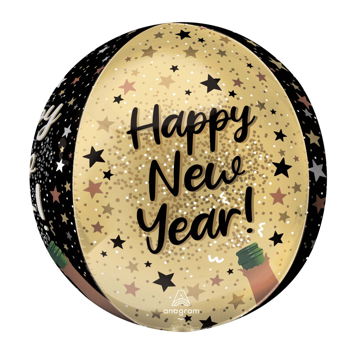 LE GROUPE BLC INTL INC Balloons Natural Sparkle New Year Obrz Balloon, 15 Inches, 1 Count