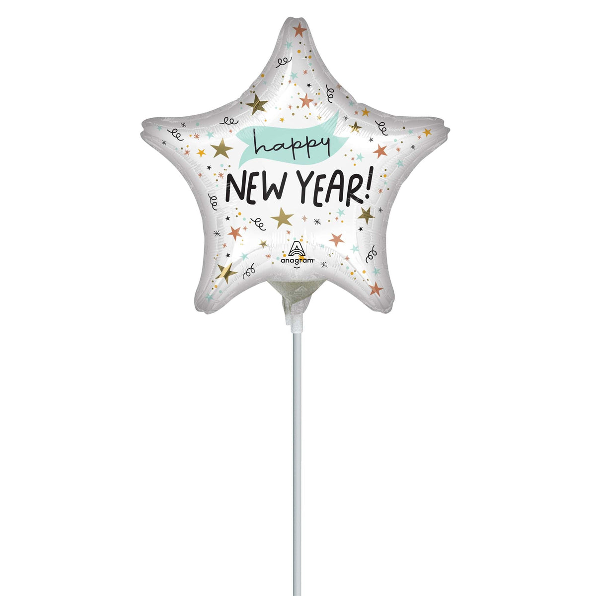 LE GROUPE BLC INTL INC Balloons New Year's Eve Star Shaped Air-Filled Balloon, 9 Inches, 1 Count