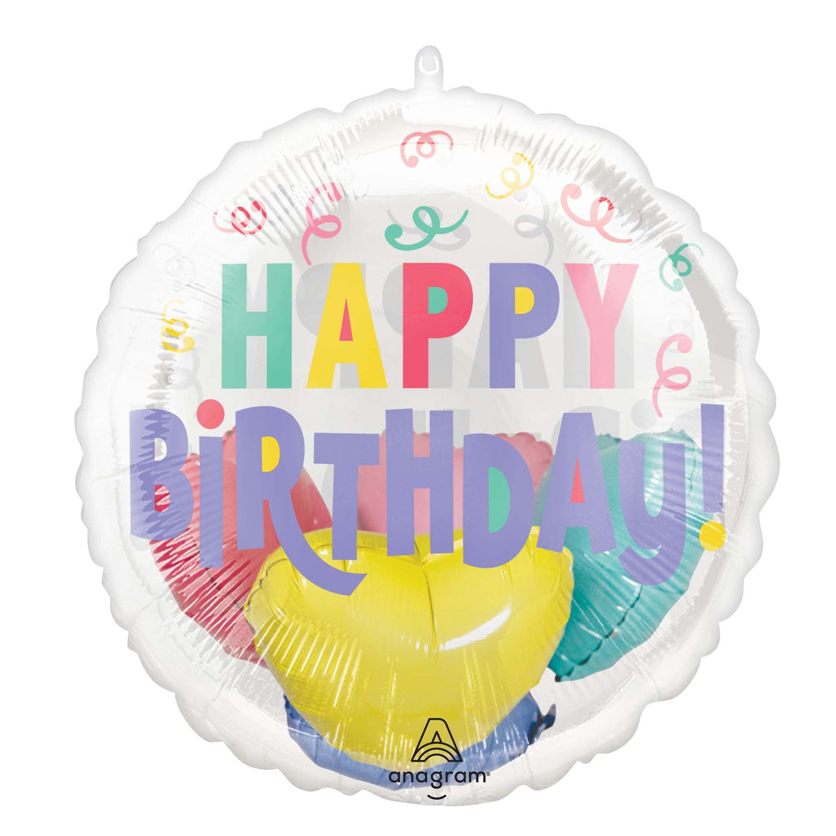 LE GROUPE BLC INTL INC Balloons Pastel Happy Birthday Insiders Balloon, 20 Inches, 1 Count