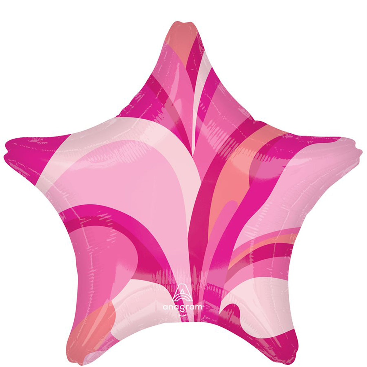 LE GROUPE BLC INTL INC Balloons Pink Macro Marble Star Shaped Balloon, 18 Inches, 1 Count