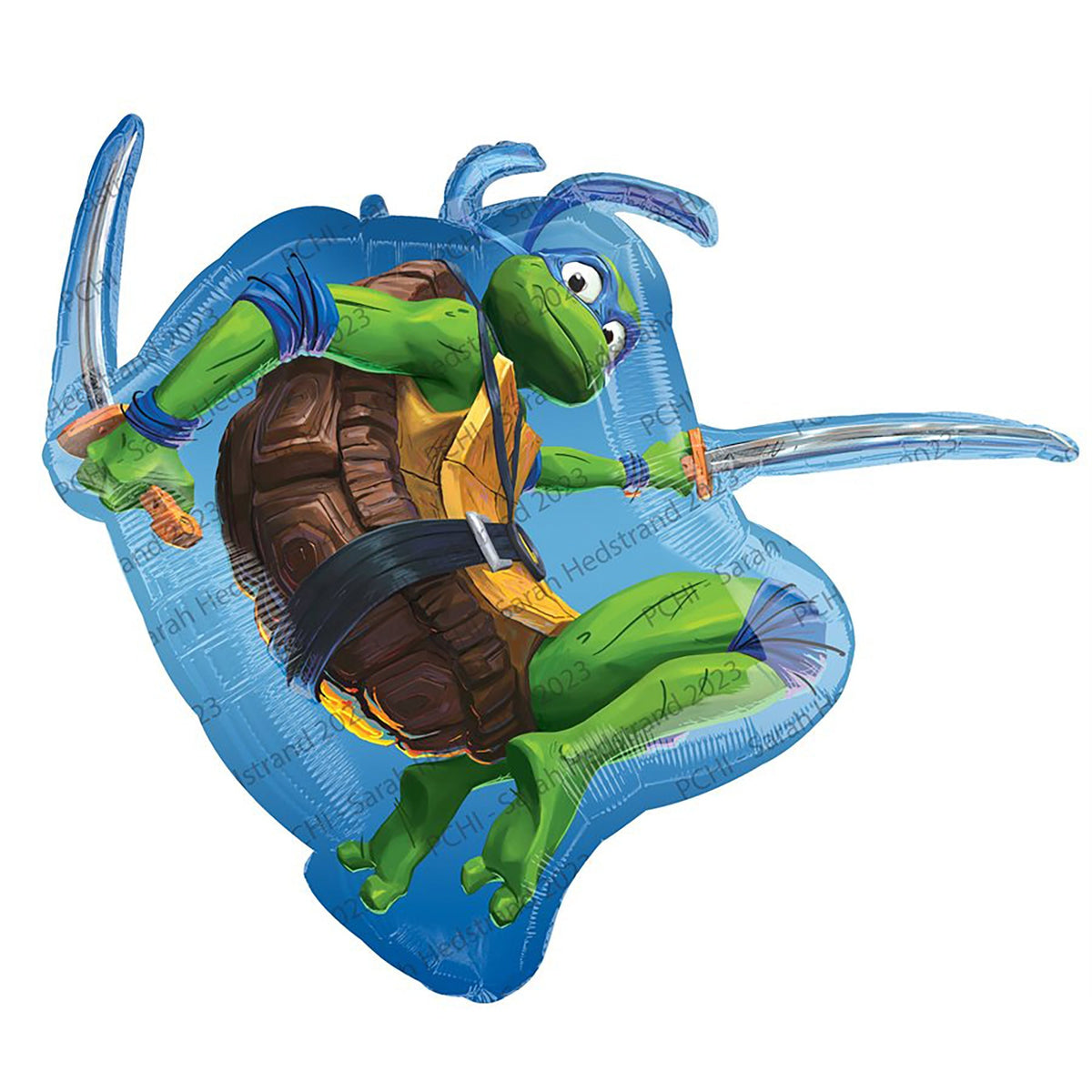 LE GROUPE BLC INTL INC Balloons Teenage Mutant Ninja Turtle Leonardo Supershape Foil Balloon, 32 Inches, 1 Count 026635462730