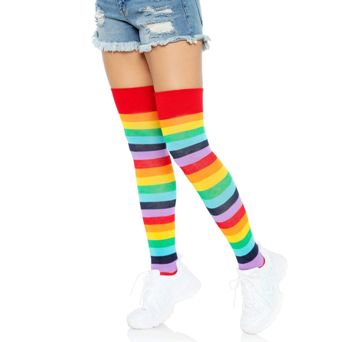 LEG AVENUE/SKU DISTRIBUTORS INC Costume Accessories Rainbow Thigh-High Socks for Adults 714718076355