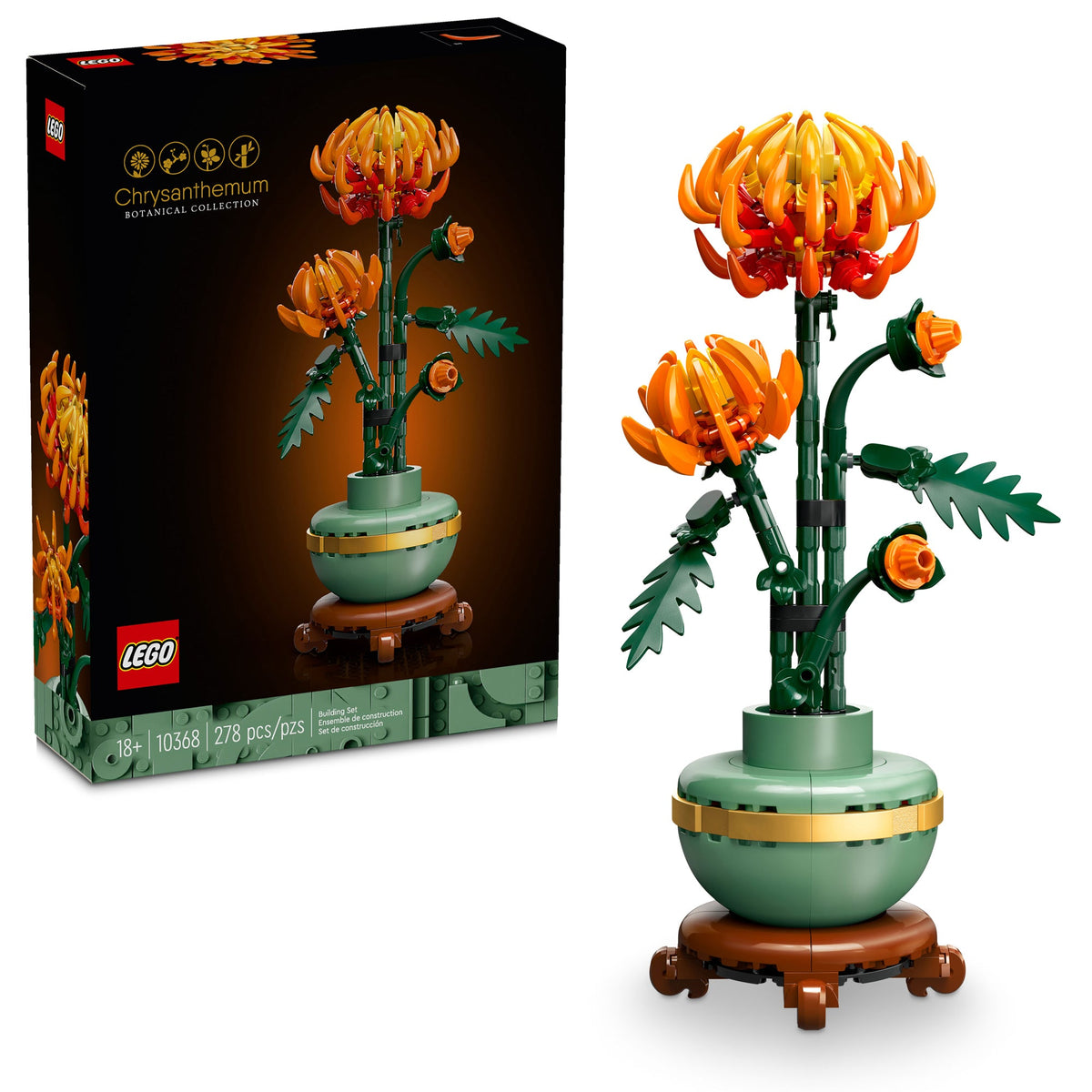 LEGO Toys & Games LEGO Botanical Chrysanthemum, 10368, Ages 18+, 278 Pieces 673419400756