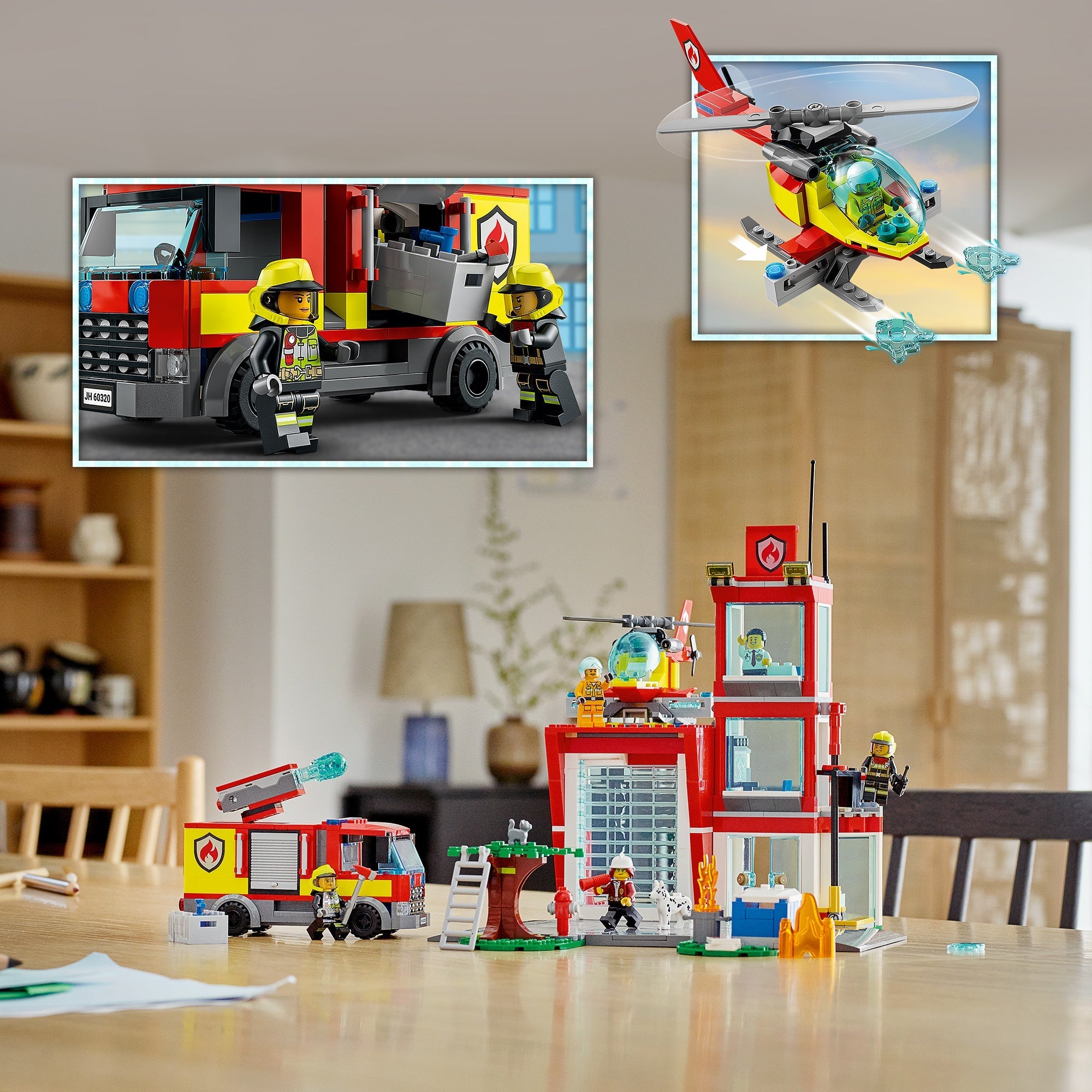 LEGO - City - jeu de construction - La caserne de pompiers : :  Jeux et Jouets