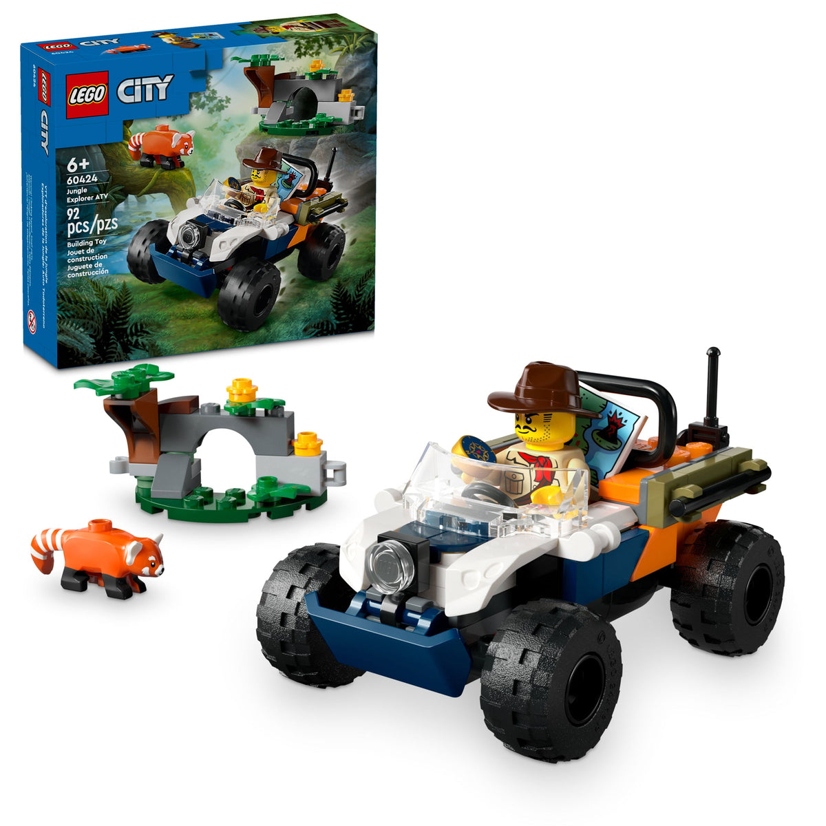 LEGO Toys & Games LEGO City Jungle Explorer ATV Red Panda Mission, 60424, Ages 6+, 92 Pieces 673419390002