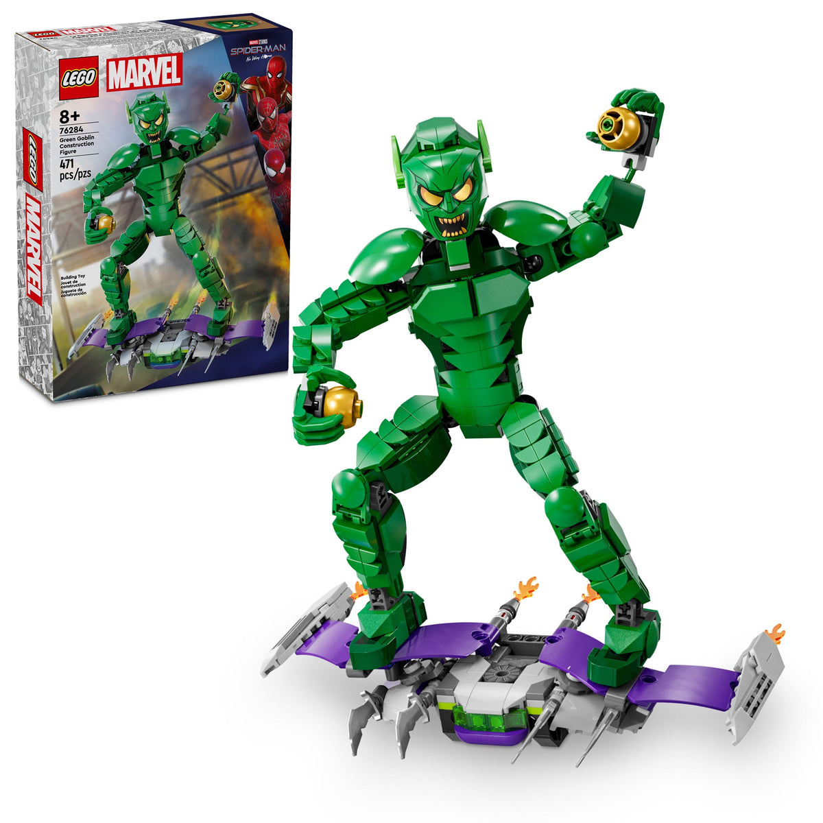 LEGO Toys & Games LEGO Marvel Green Goblin Construction Figure, 76284, Ages 8+, 471 Pieces 673419390927