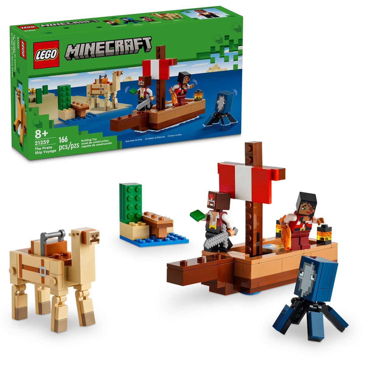 LEGO Toys & Games LEGO Minecraft The Pirate Ship Voyage, 21259, Ages 8+, 166 Pieces 673419388535