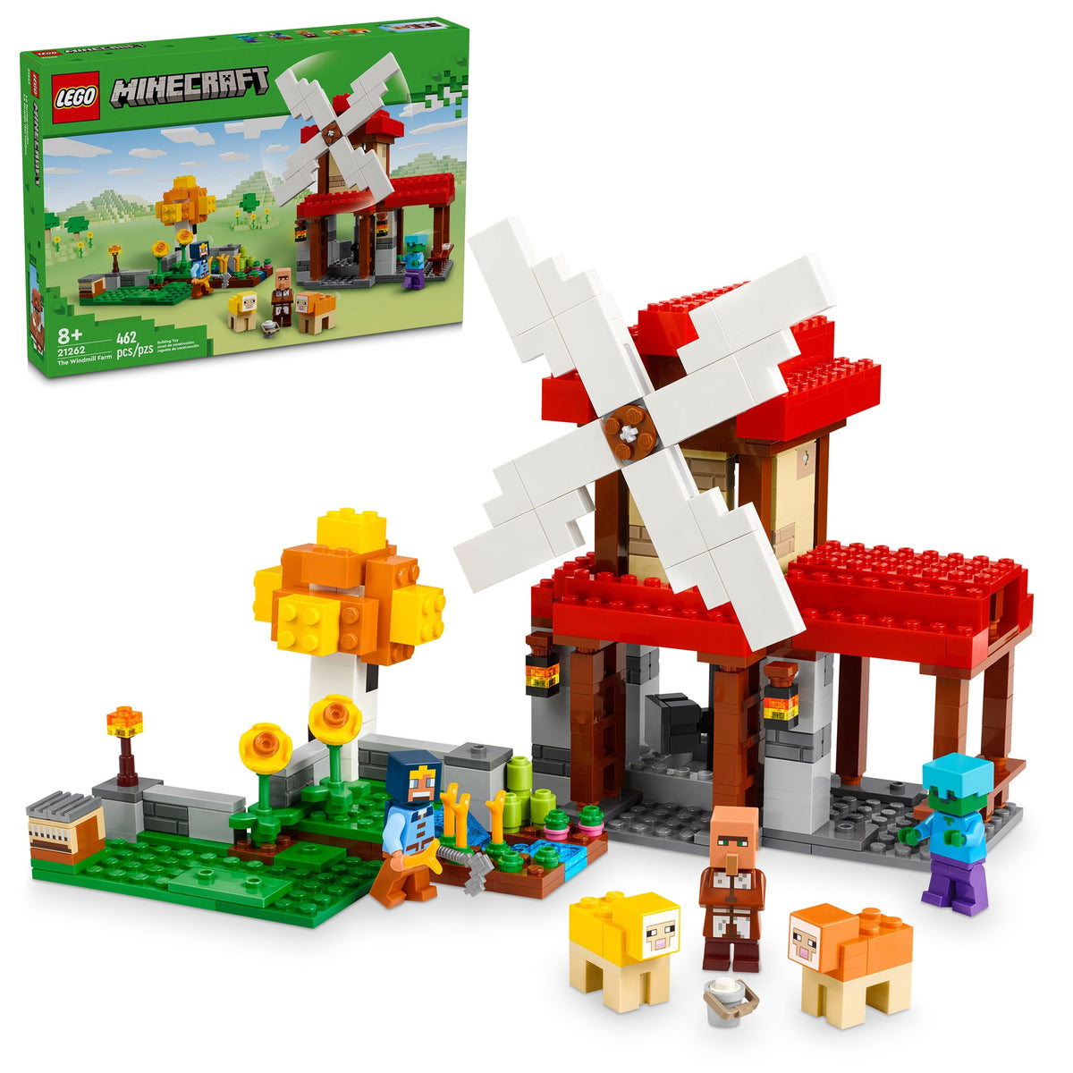 LEGO Toys & Games LEGO Minecraft The Windmill Farm, 21262, Ages 8+, 462 Pieces 673419388566