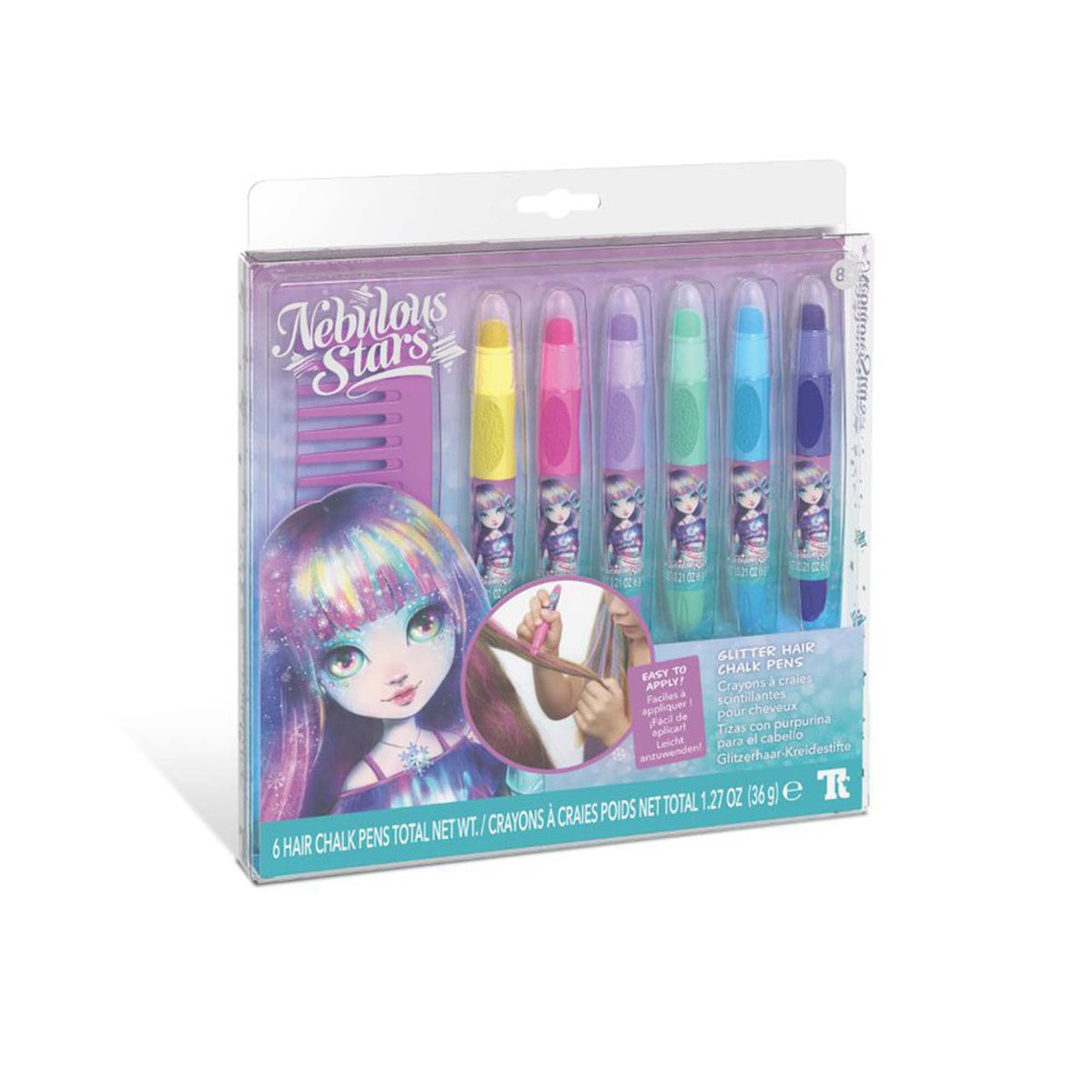 LES ÉDITIONS GLADIUS INT.INC. Toys & Games Nebulous Stars Glitter Hair Chalk Pens, 1 Count