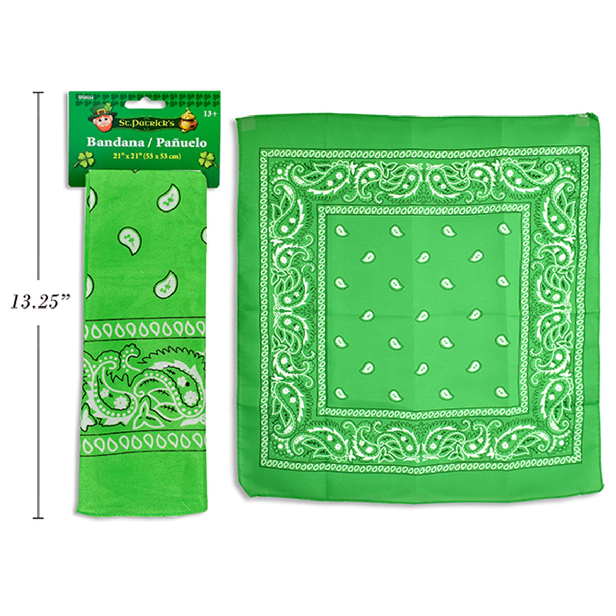 LINK PRODUCT SOLUTIONS St-Patrick St-Patrick's Green Bandana, 21 Inches, 1 Count 676844285547