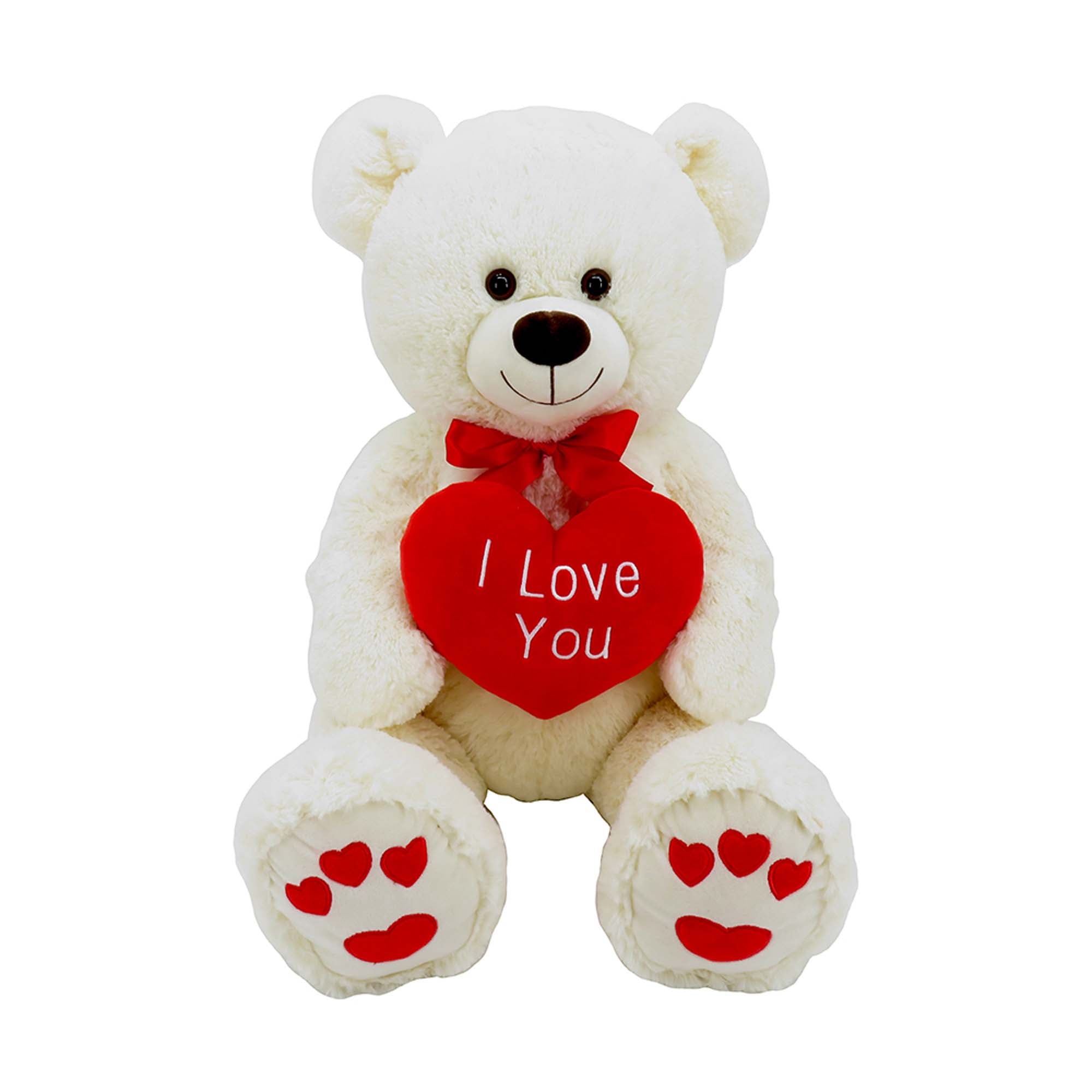 Valentine's Day Giant Teddy Bear Plush, Cream | Party Expert