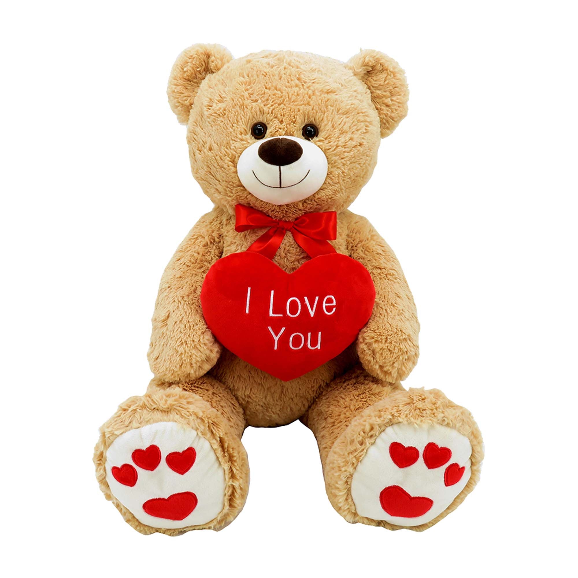 Valentine's Day Giant Teddy Bear Plush, Light Brown | Party Expert