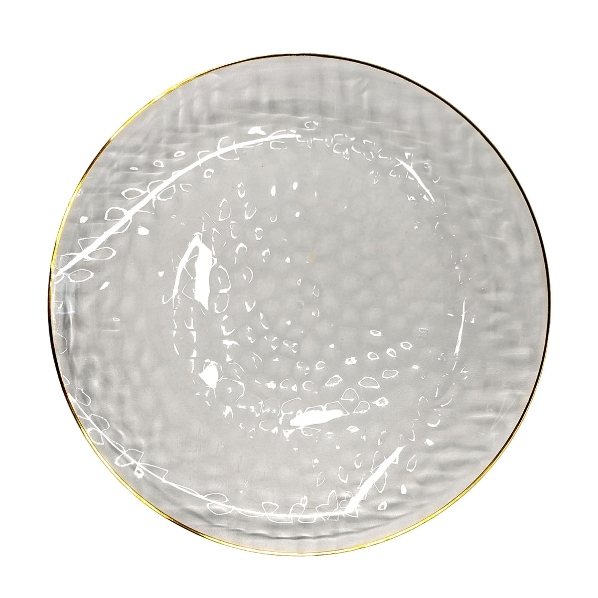 MADISON IMPORTS Disposable-Plasticware Clear Premium Quality Large Round Plates with Gold Rim, 10 Inches, 10 Count 775310996274