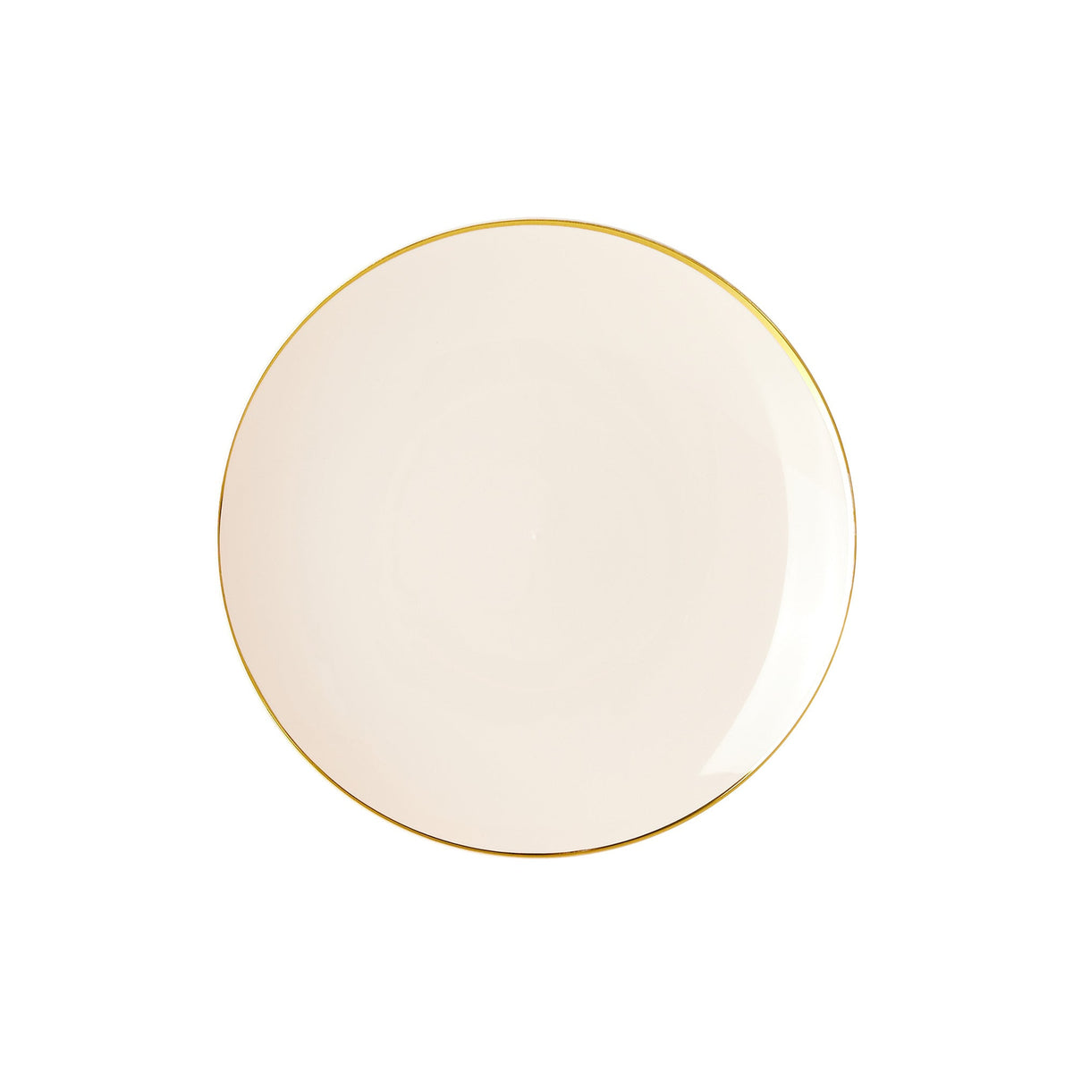 MADISON IMPORTS Disposable-Plasticware Premium Quality Round Blush Pink Plates with Gold Rim, 7 Inches, 10 Count 775310998148