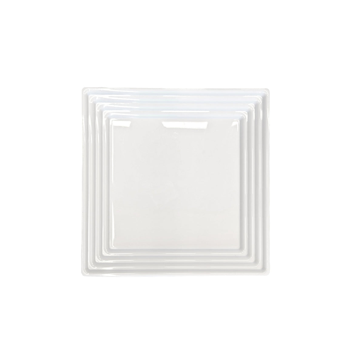 MADISON IMPORTS Disposable-Plasticware Square Serving Tray, White, 12 Inches, 1 Count 775310475748