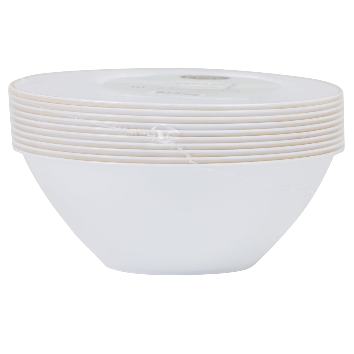 MADISON IMPORTS Disposable-Plasticware White Premium Quality Bowls with Gold Rim, 6 oz, 10 Count 775310994119