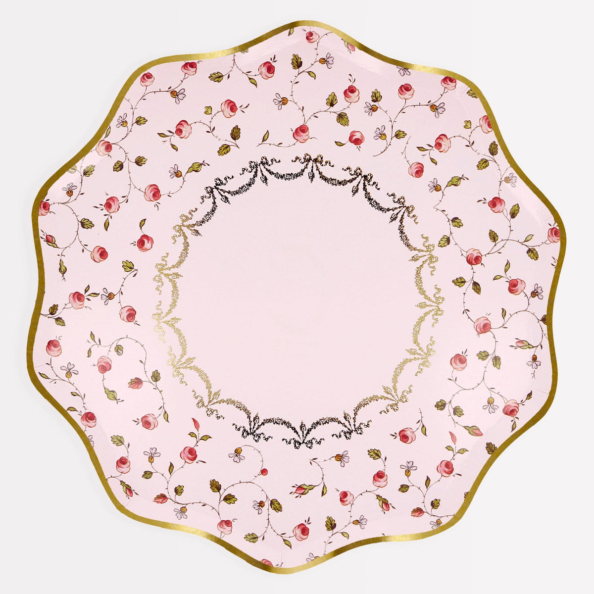 Meri Meri Everyday Entertaining Marie-Antoinette Large Lunch Paper Plates, 10.5 Inches, 8 Count