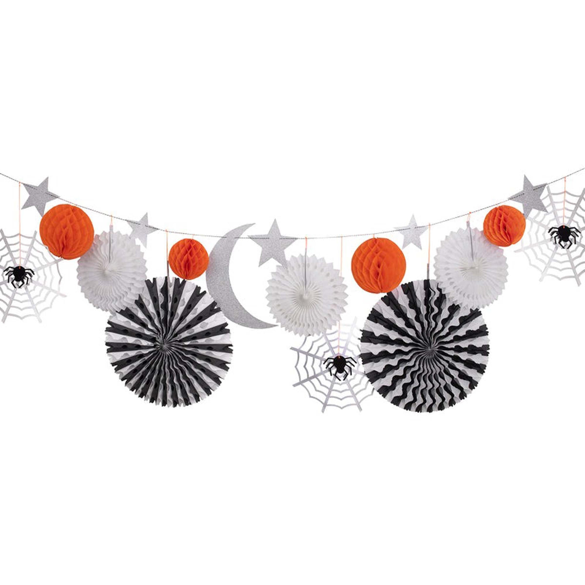 MERI MERI Halloween Halloween Honeycomb Shapes Garland, 72 Inches, 1 Count 636997277950