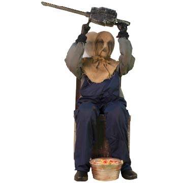 MORRIS COSTUMES Halloween Animated Seated Chainsaw Greeter, 45 Inches, 1 Count 669703586695