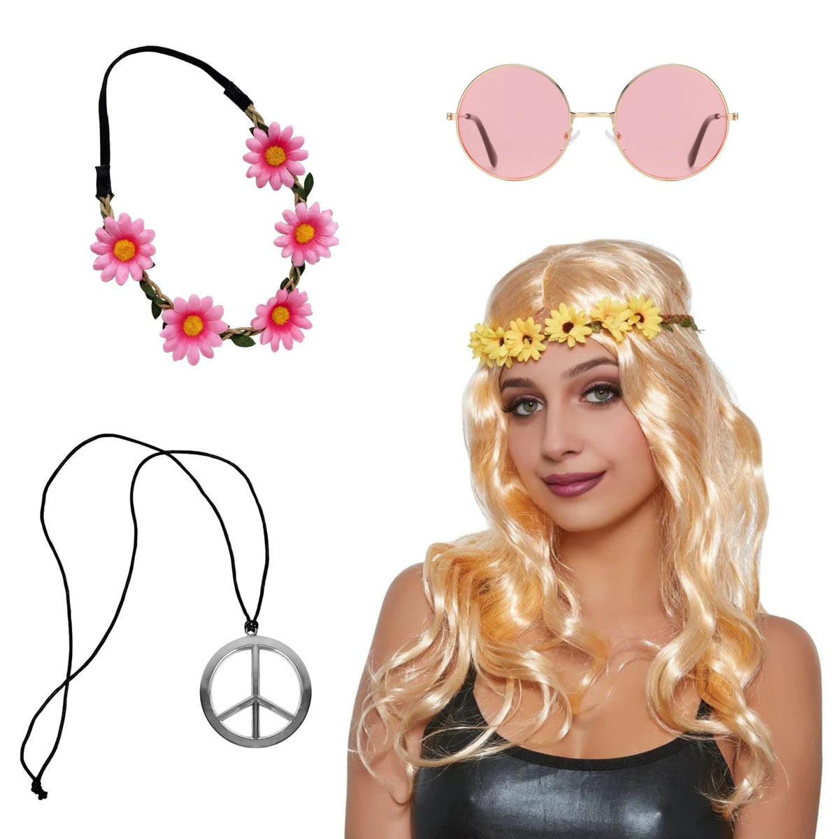 PARTY EXPERT 60's Hippie Costume Accessory Kit 737618658