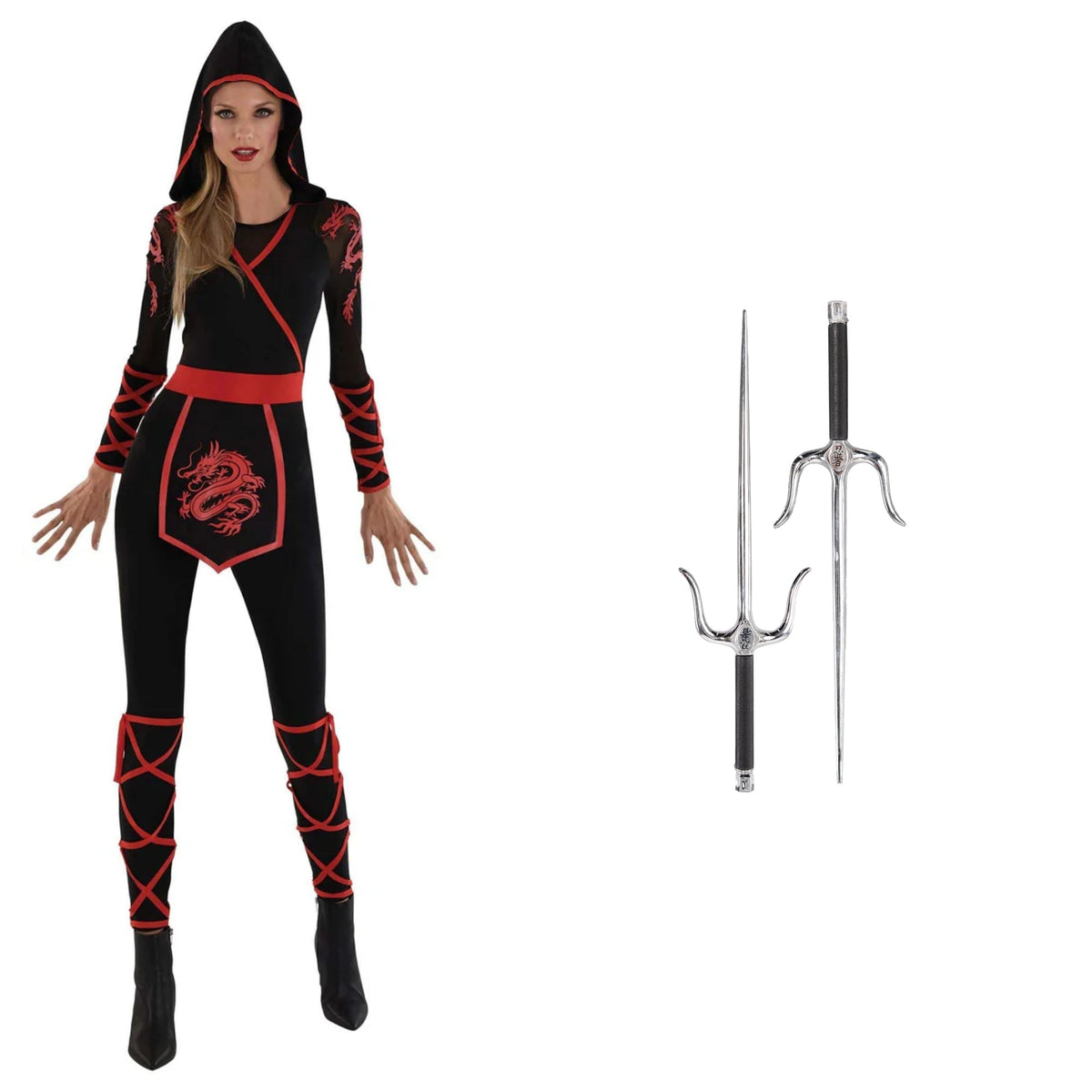 PARTY EXPERT Blood Dragon Ninja Costume Kit for Adults