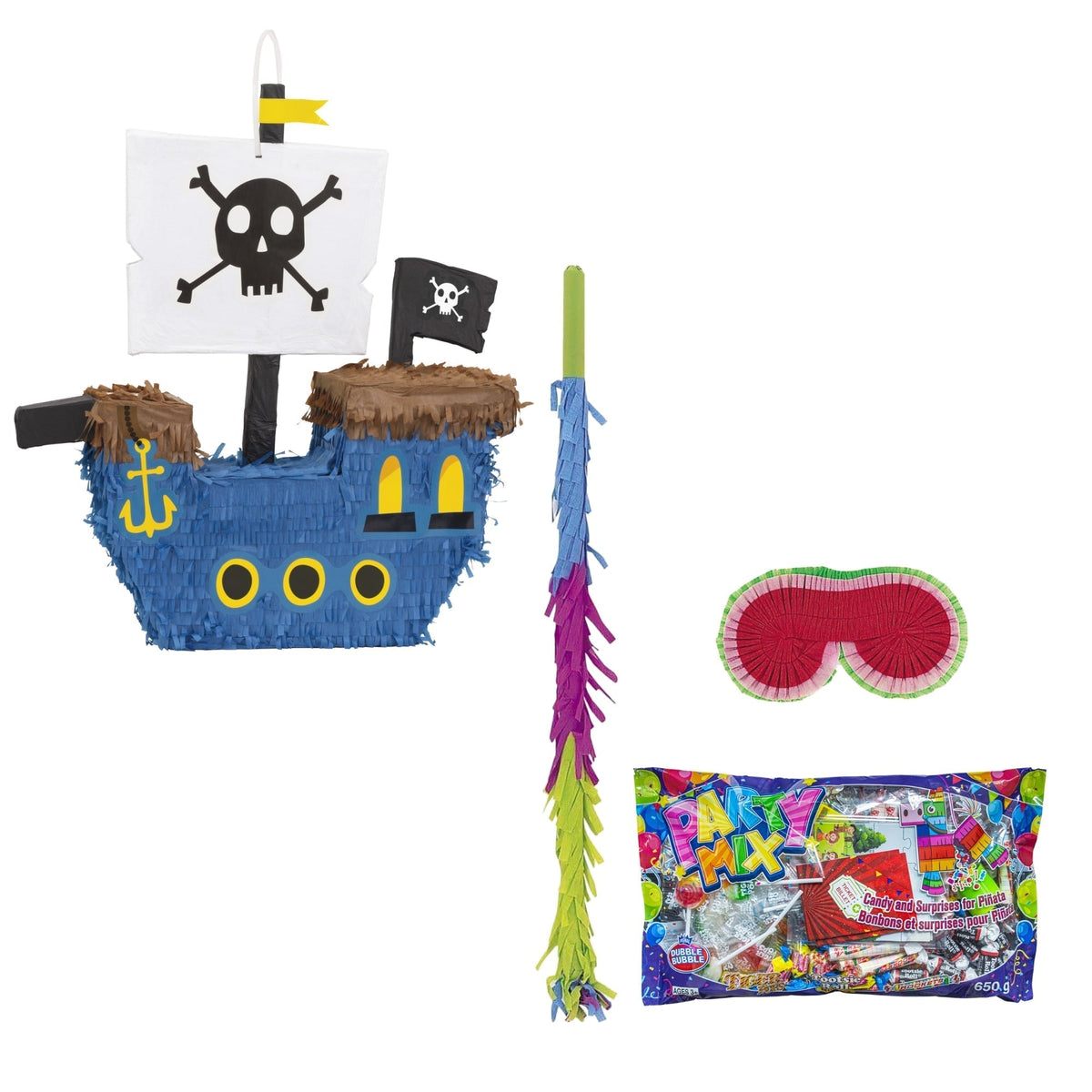 PARTY EXPERT Kids Birthday Ahoy Pirate Piñata Birthday Party Kit