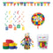 PARTY EXPERT Kids Birthday Block Party Basic Decoration Party Supplies Kit, 8 Guests