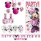 PARTY EXPERT Kids Birthday Minnie Mouse Basic Decoration Party Supplies Kit, 8 Guests