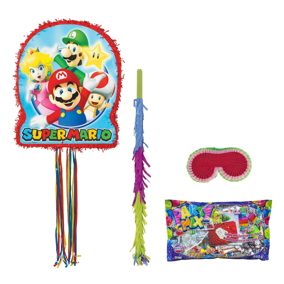 PARTY EXPERT Kids Birthday Super Mario Bros. Piñata Birthday Party Kit