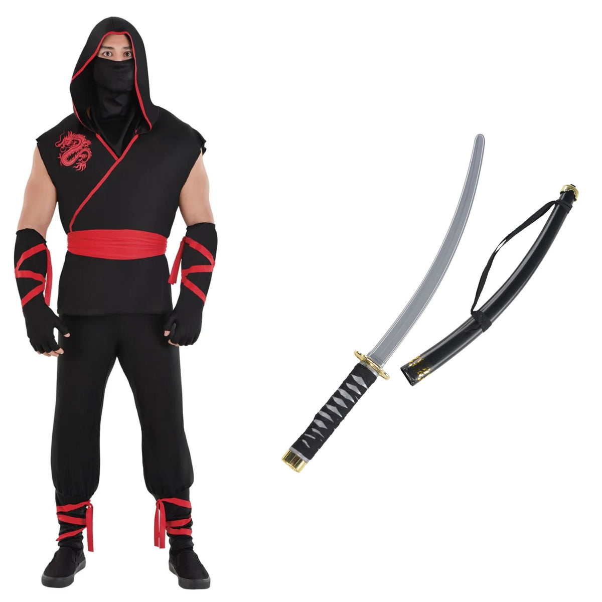 PARTY EXPERT Ninja Blood Dragon Assassin Costume Kit for Adults