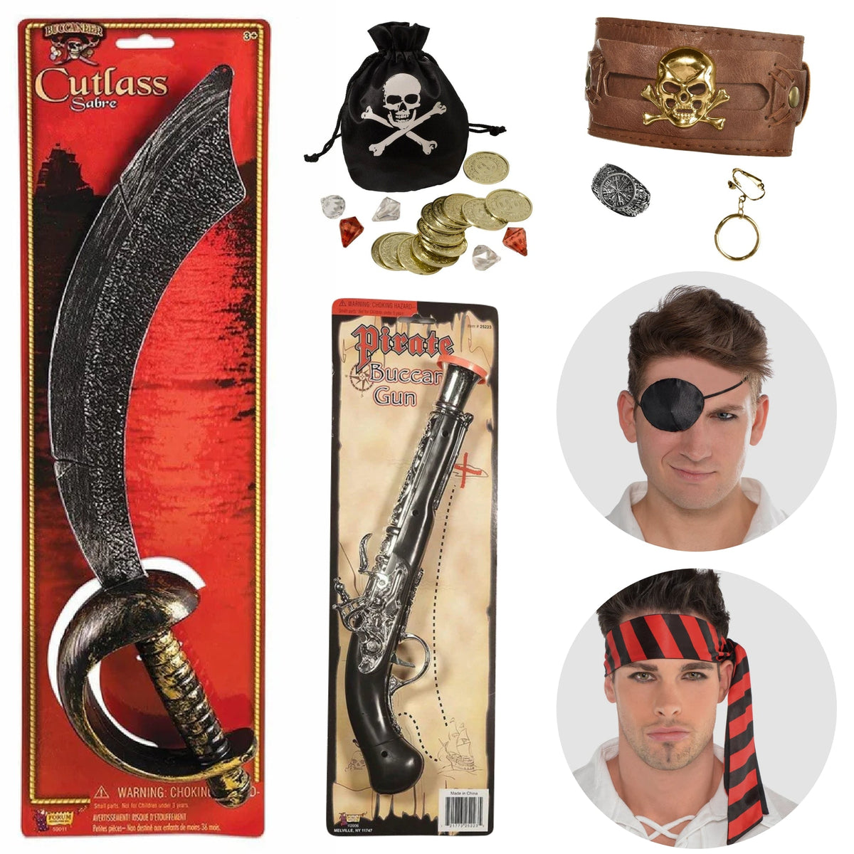 PARTY EXPERT Pirate Matey Costume Accessory Kit for Adults