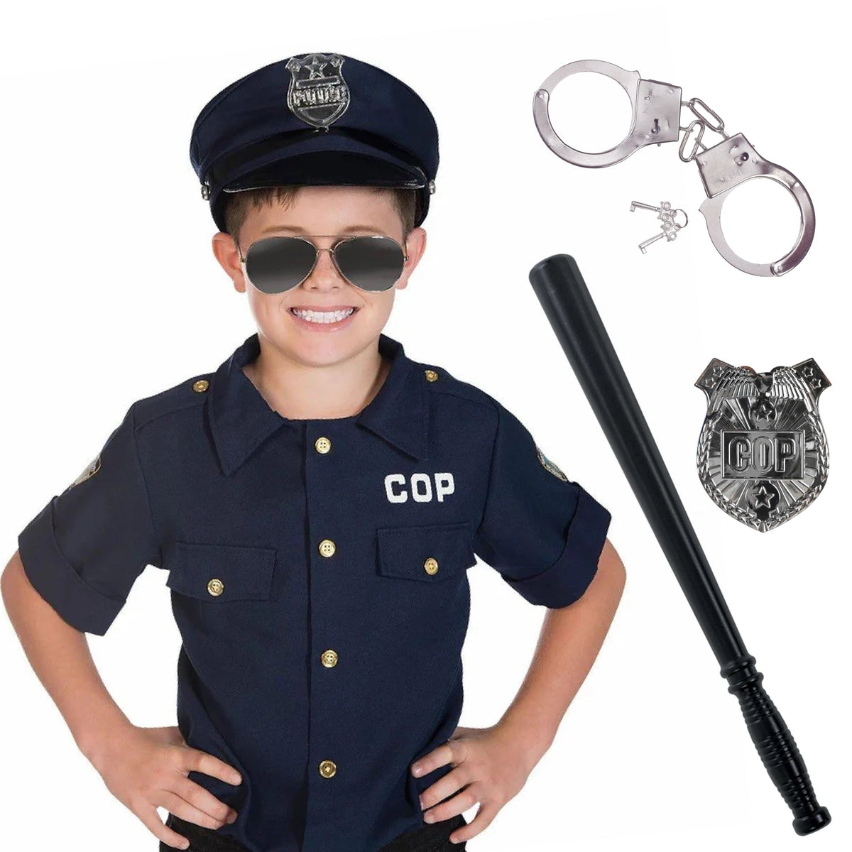 PARTY EXPERT Police Costume Accessory Kit for Kids