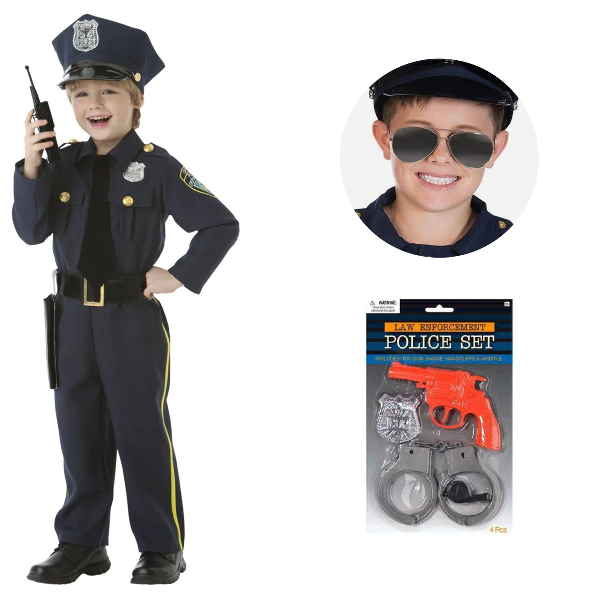 PARTY EXPERT Police Officer Costume Kit for Kids