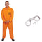 PARTY EXPERT Prisoner Jumpsuit Costume Kit for Adults