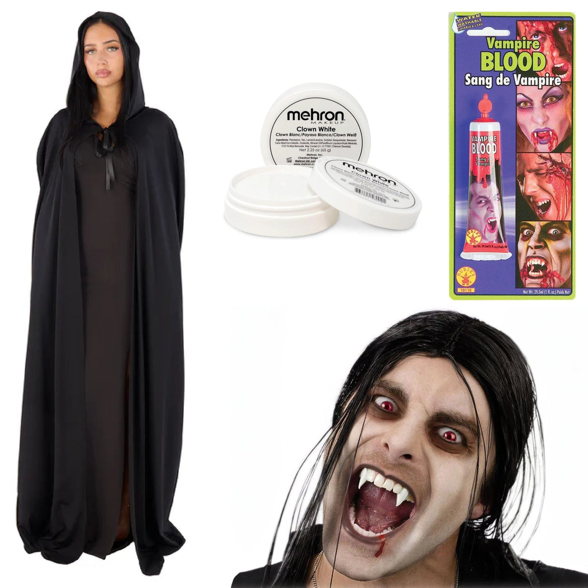 PARTY EXPERT Vampire Costume Accessory Kit for Adults