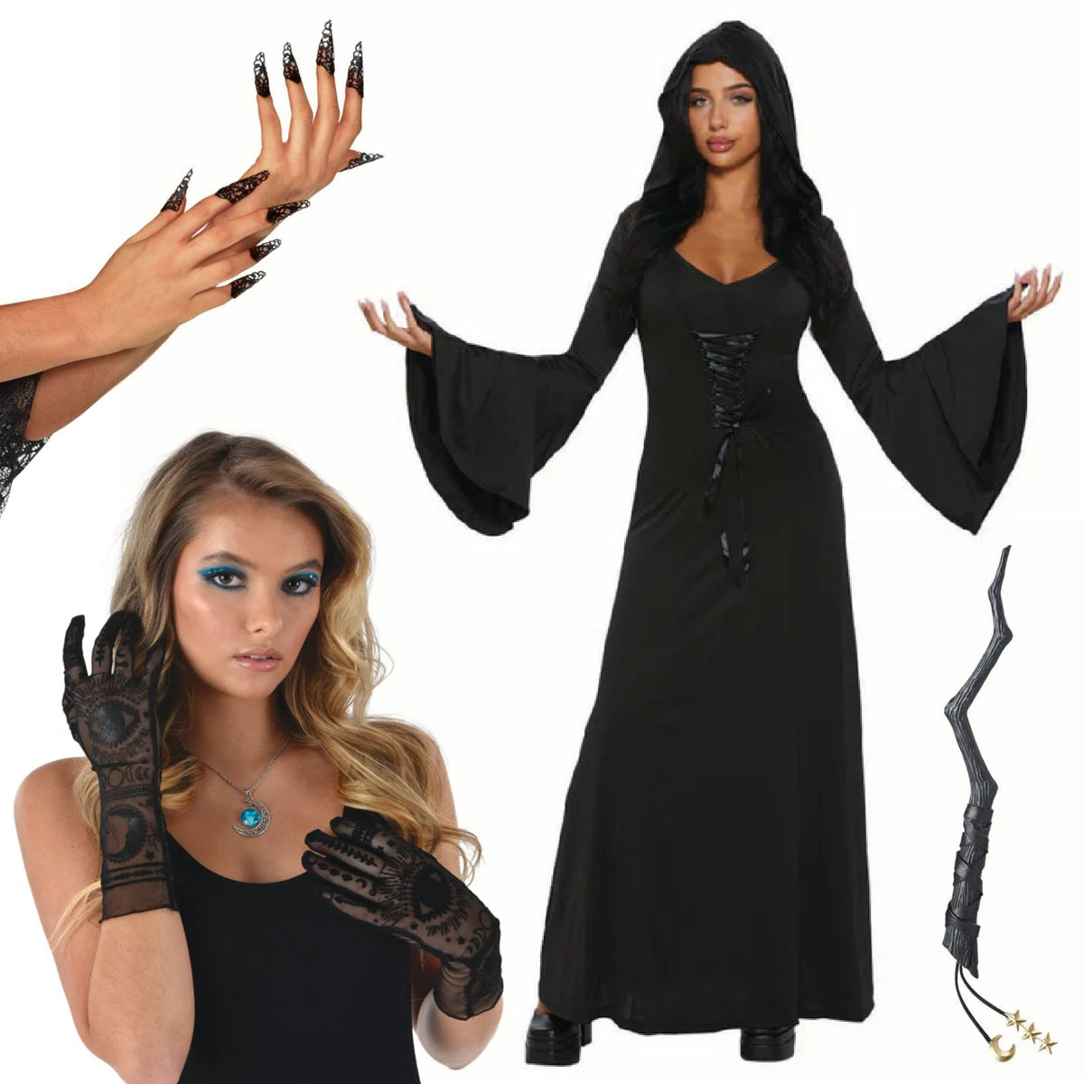 PARTY EXPERT Witch Costume Accessory Kit for Adults