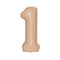 PARTYGRAM Balloons Blush Nude Number 1 Foil Balloon, Creamy Beige Matte Finish, Cappuccino, 34 Inches 810077658352