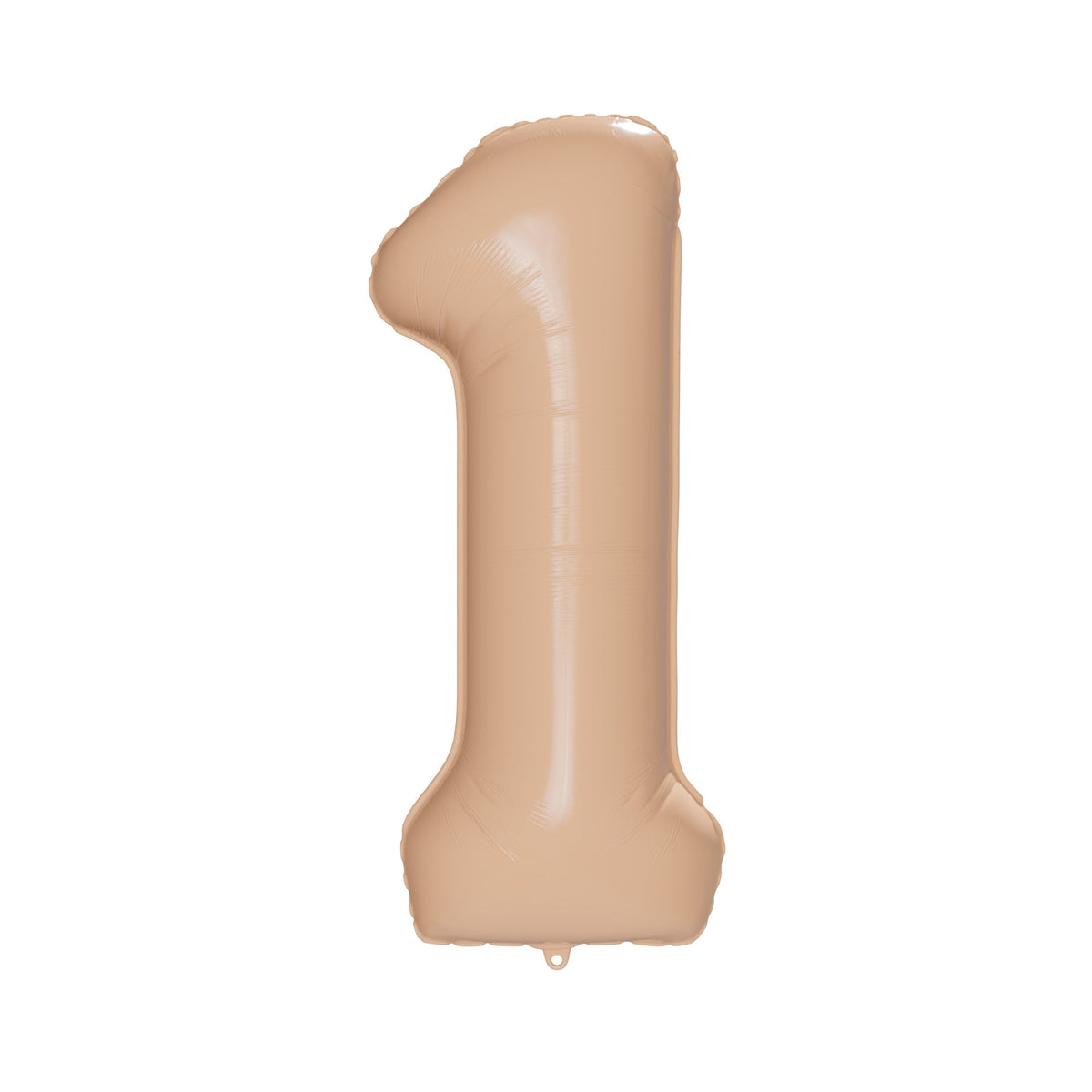 PARTYGRAM Balloons Blush Nude Number 1 Foil Balloon, Creamy Beige Matte Finish, Cappuccino, 34 Inches 810077658352