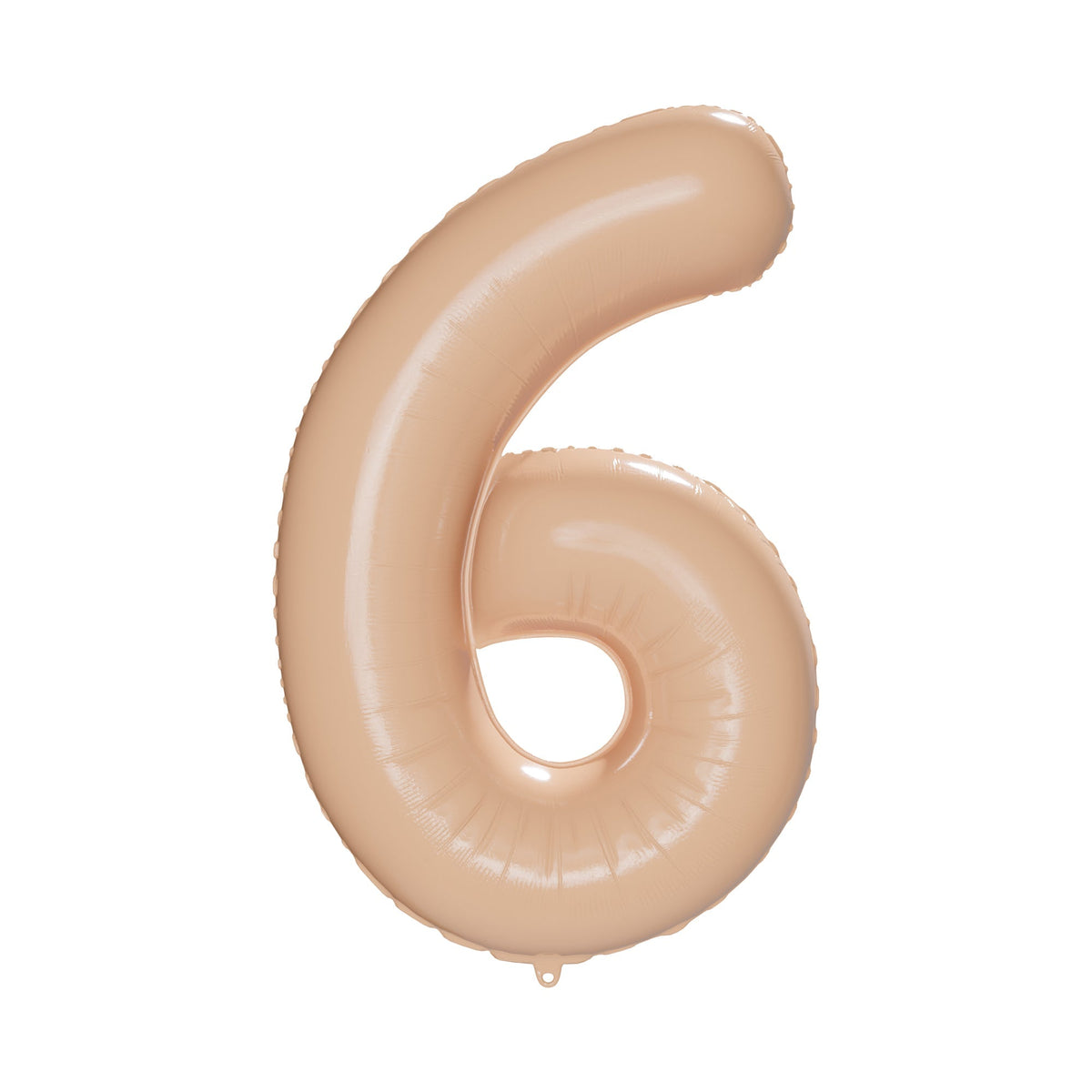 PARTYGRAM Balloons Blush Nude Number 6 Foil Balloon, Creamy Beige Matte Finish, Cappuccino, 34 Inches 810077658406