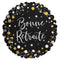 PARTYGRAM Balloons "Bonne Retraite" Round Foil Balloon, Black, Gold and Silver, 18 Inches, 1 Count 810120716435