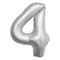 PARTYGRAM Balloons Frosty White Number 4 Foil Balloon, Matte Finish, 34 Inches, 1 Count 810077658185