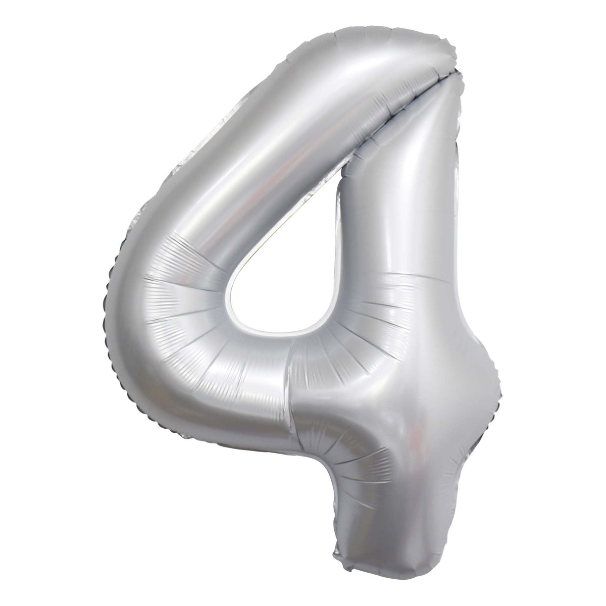 PARTYGRAM Balloons Frosty White Number 4 Foil Balloon, Matte Finish, 34 Inches, 1 Count 810077658185