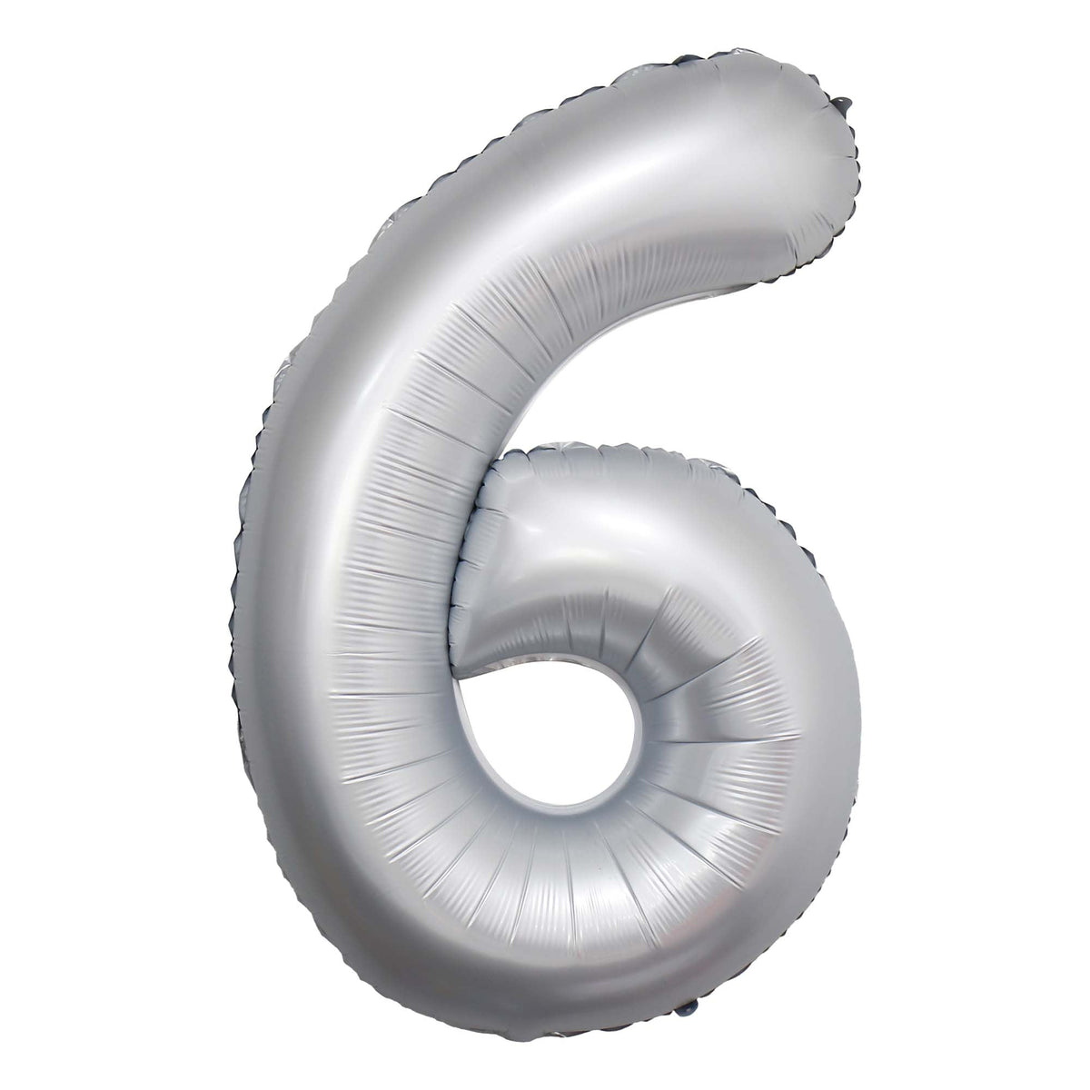 PARTYGRAM Balloons Frosty White Number 6 Foil Balloon, Matte Finish, 34 Inches, 1 Count 810077658208