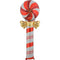 PARTYGRAM Balloons Giant Red Candy Cane Supershape Balloon, 59 Inches, 1 Count 810120717128