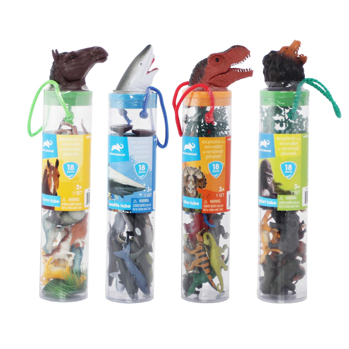 RED PLANET GROUP impulse buying Animal Planet Animal Figurine Tube, Assortment, 18 Count