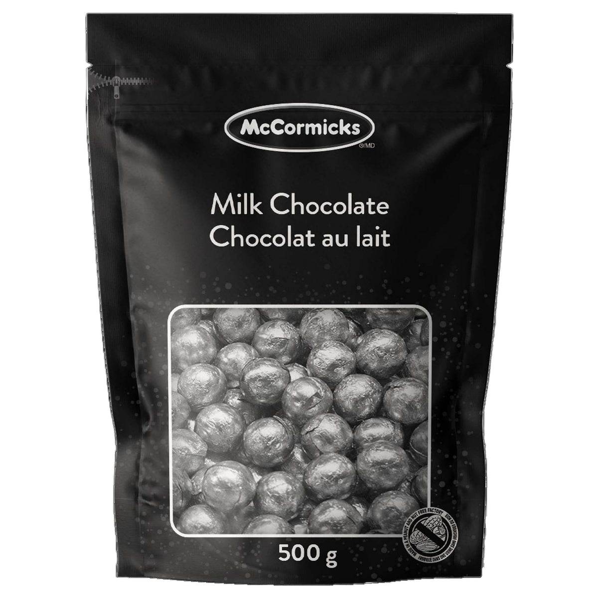 REGAL CONFECTION INC. Candy Milk Chocolate Balls, Silver, 500g, 1 Count 057835050144