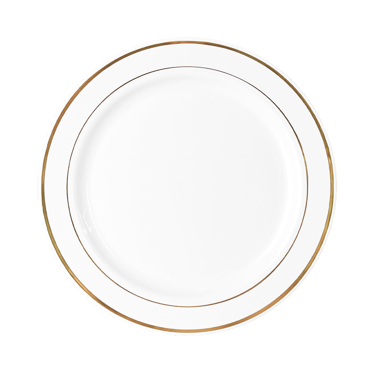 Ritch Import Disposable-Plasticware White Plates with Gold Hot Stamp, 10 Inches, 8 Count 655731156207