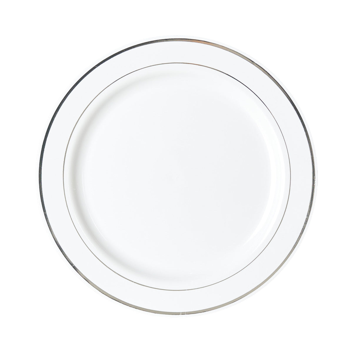 Ritch Import Disposable-Plasticware White Plates with Silver Hot Stamp, 10 Inches, 8 Count 655731156191