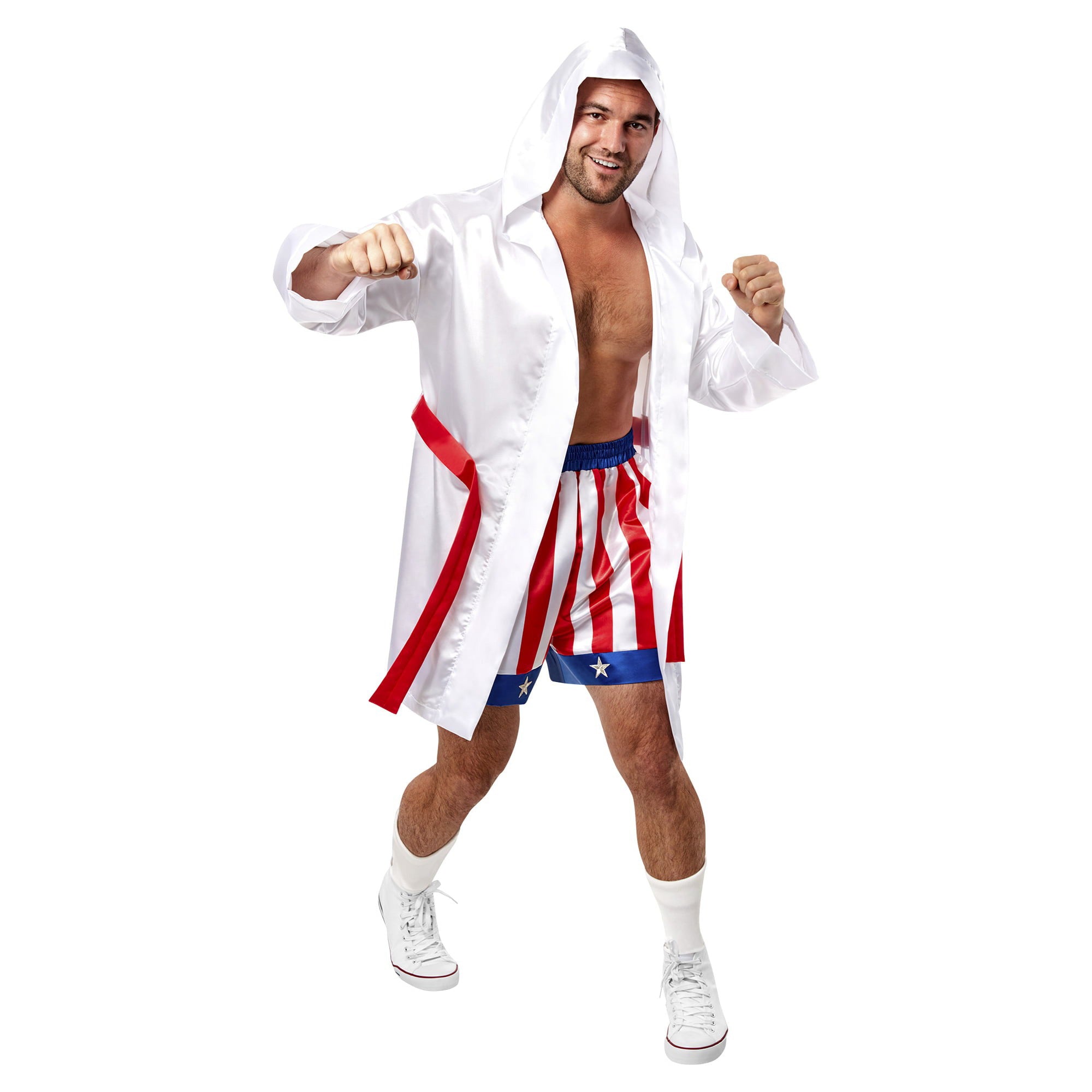 Rocky Balboa Costume for Adults, White Robe and Shorts | Party Expert