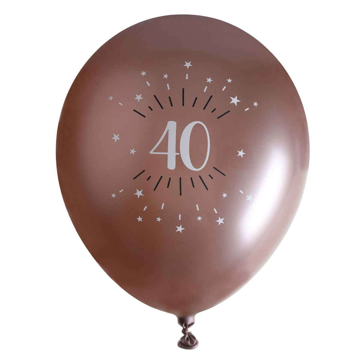 SANTEX Age Specific Birthday Rose Gold 40th Birthday Latex Balloons, 12 Inches, 6 Count 3660380071273